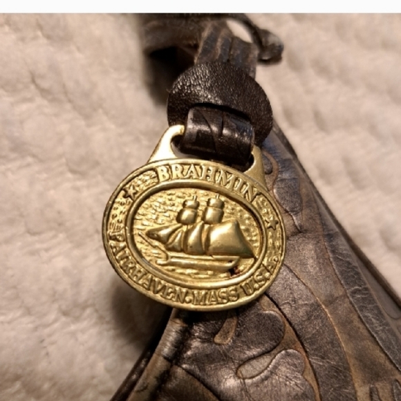 Brahmin Embossed Leather Convertible Bag Purse - Picture 4 of 13